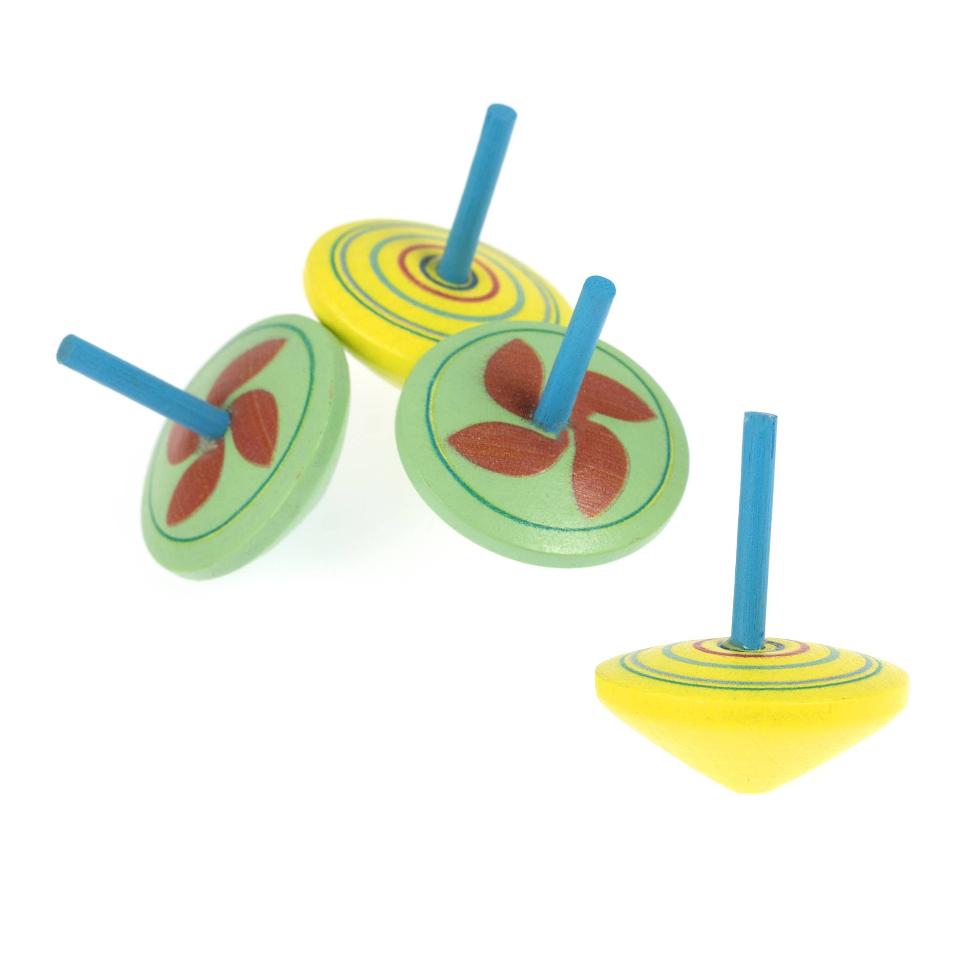 Wooden Spinning Tops 4 Pack