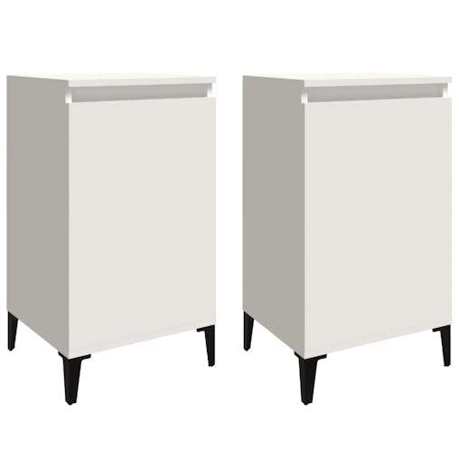 NNEVL Bedside Cabinets 2 pcs White 40x35x70 cm Engineered Wood