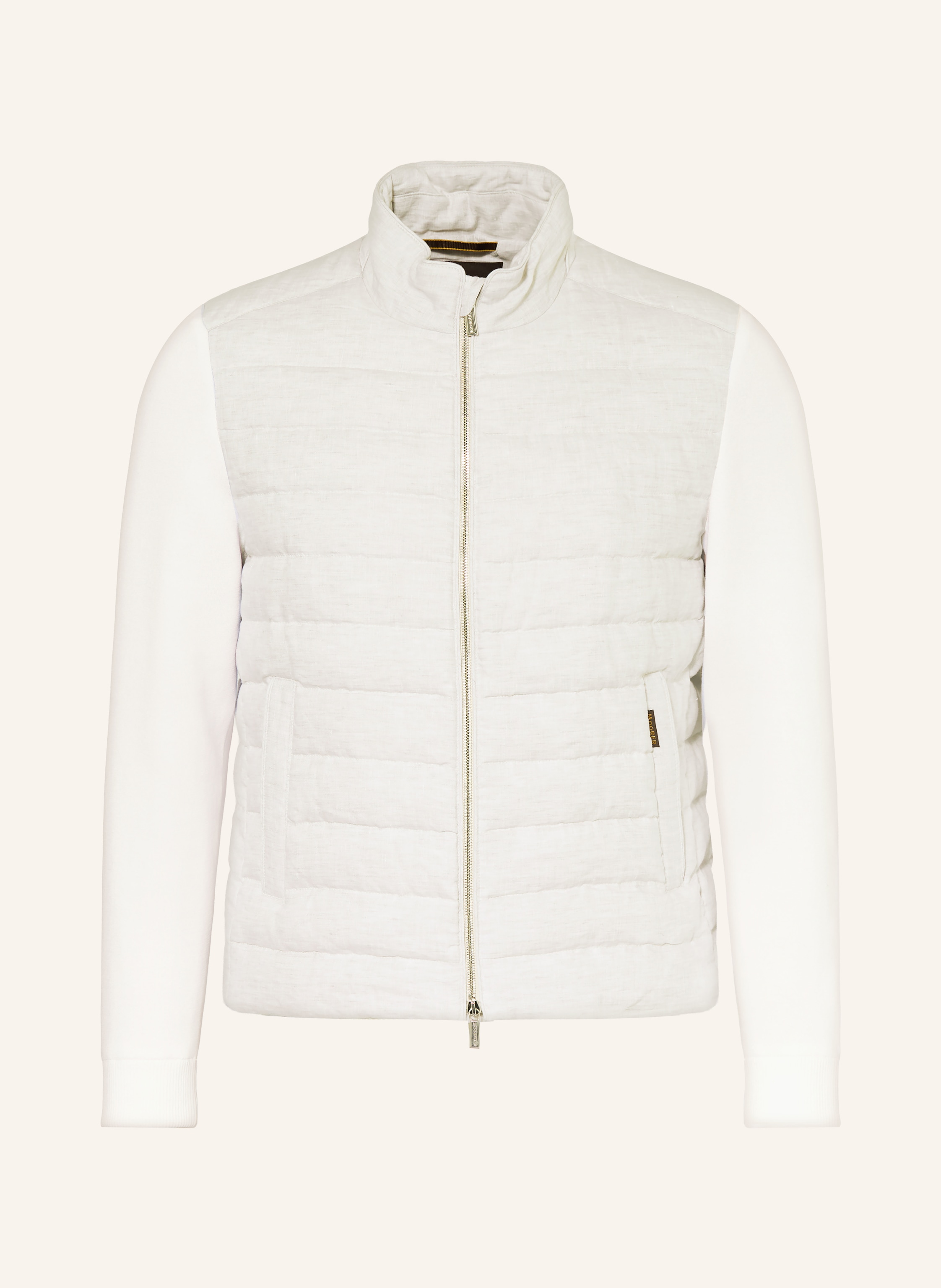 MOORER Daunenjacke im Materialmix mit Leinen