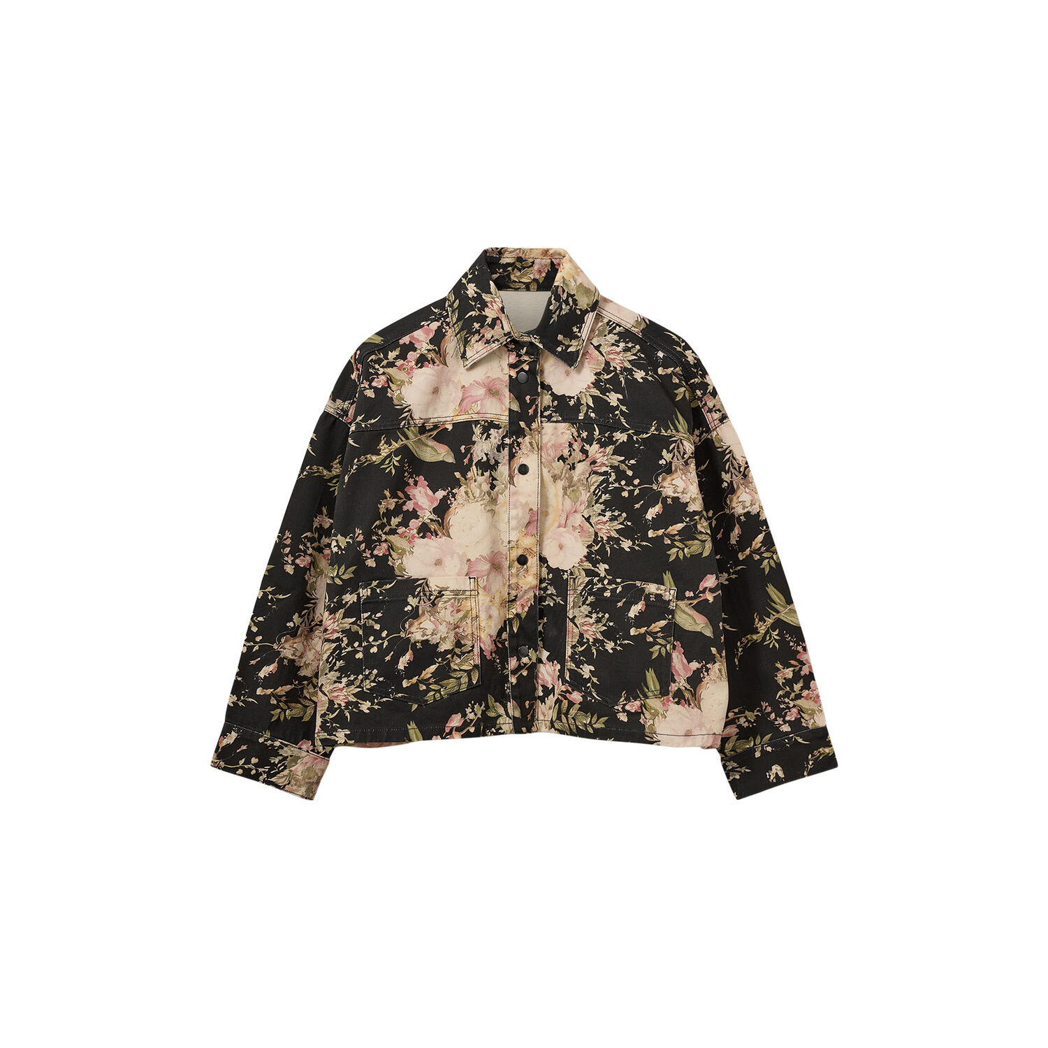 AmayaSW Boxy Denim Jacket, flower mix
