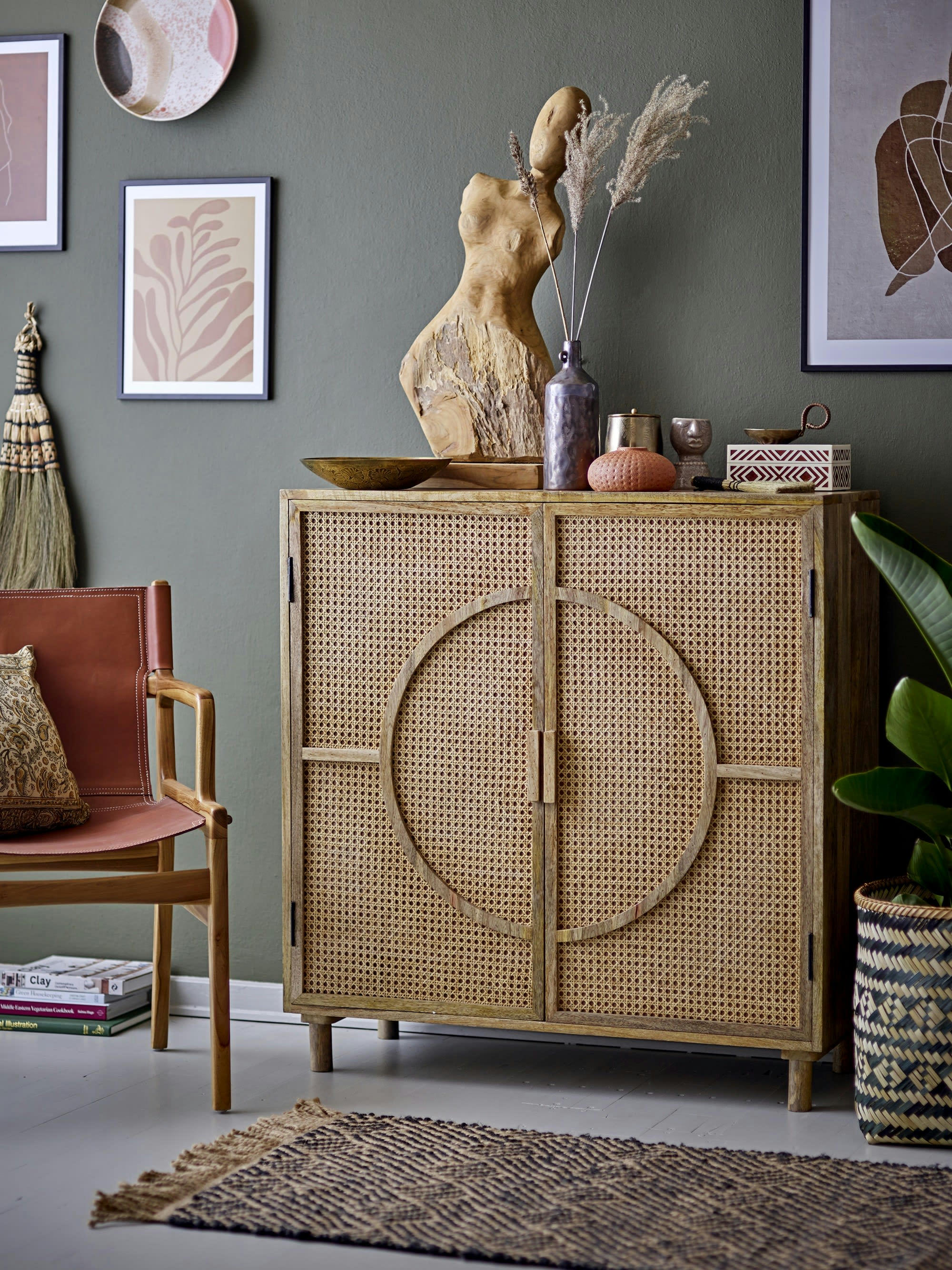 LENOA - Objet décoratif en teck biege H70cm