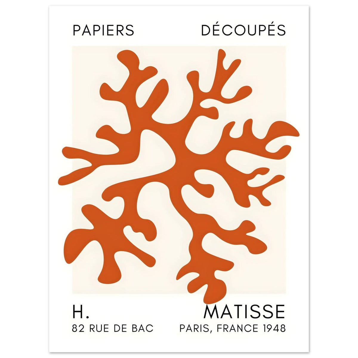 Artfulprints Poster Matisse – Dreamy coral flower orange  - 30x40 cm - Oranje
