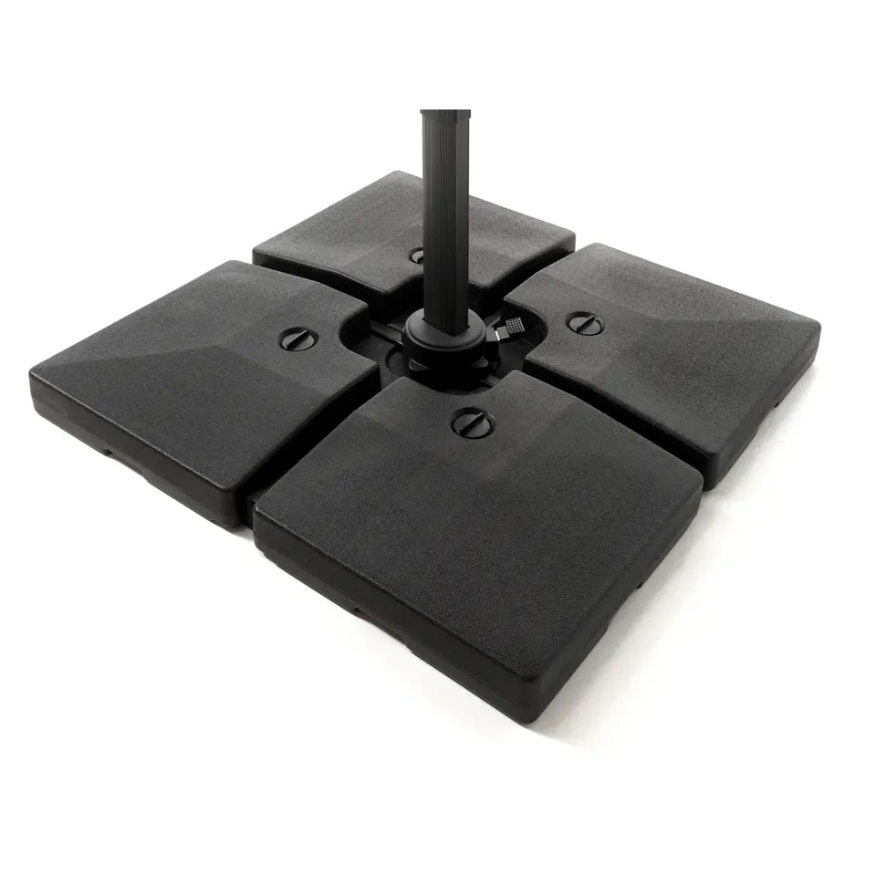 Set van 4 Parasoltegels (104 kg) - voor Parasol met Kruisvoet - Zwart