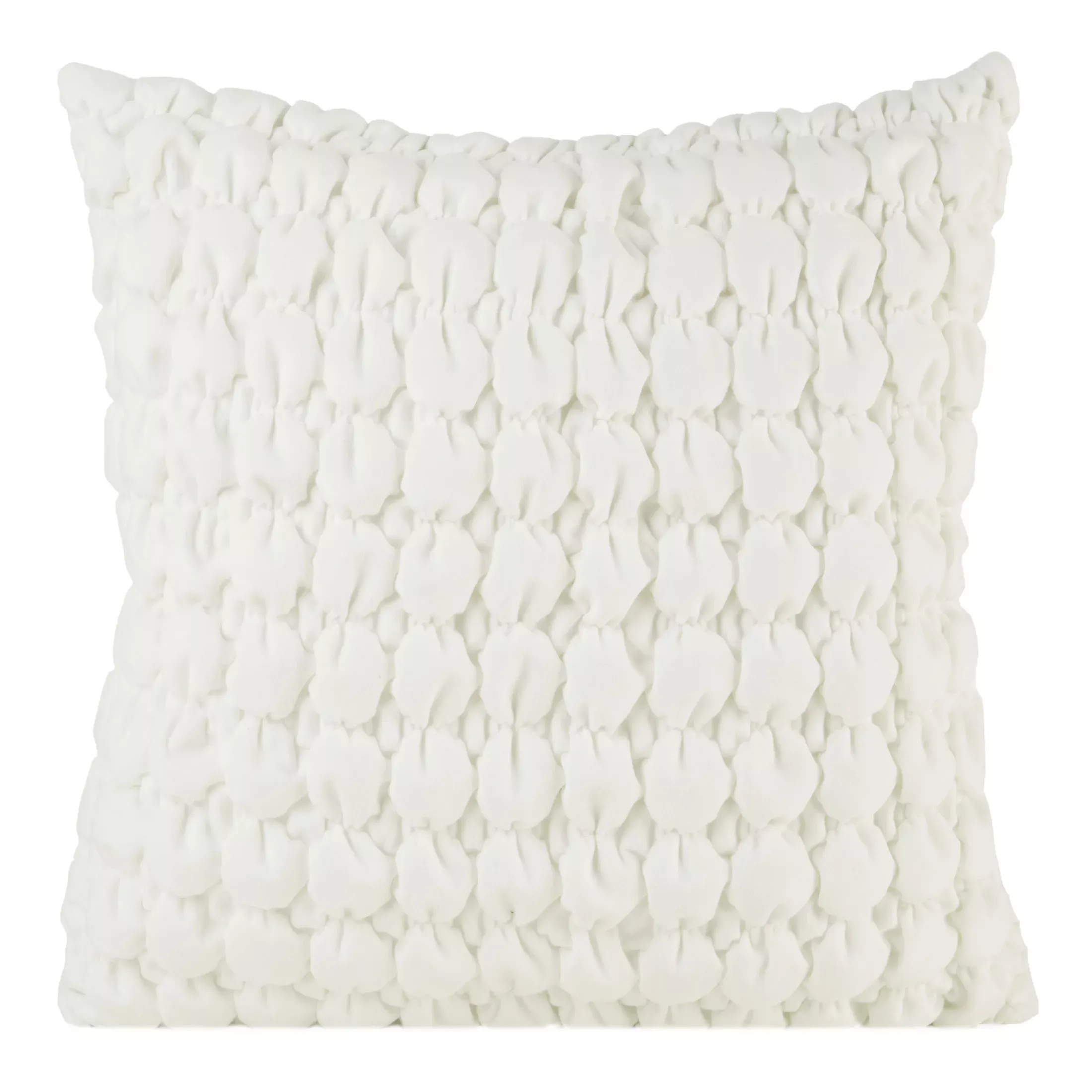 Poszewka na poduszkę 45x45 cm welwetowa kolor biały zdobiona wzorem 3D VELVET 193 Eurofirany Premium