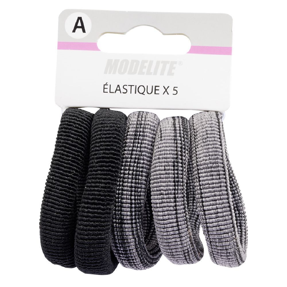élastique en mousse noir et gris x5