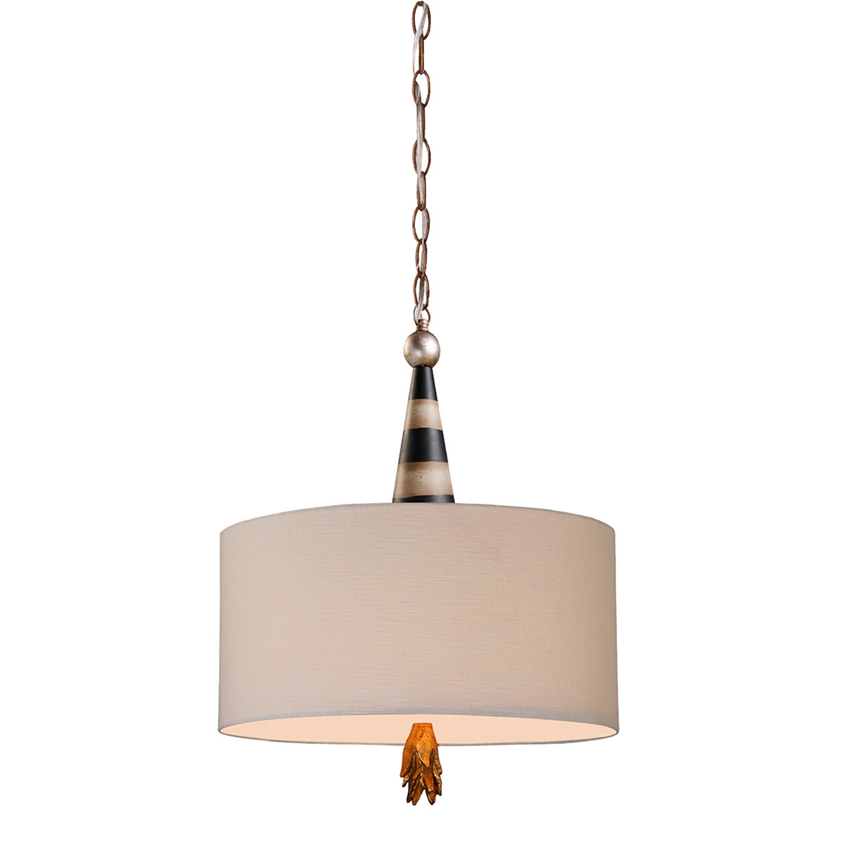 Lampa wisząca czarno-kremowa-postarzane złoto Flambeau 2xE27x60W Flambeau