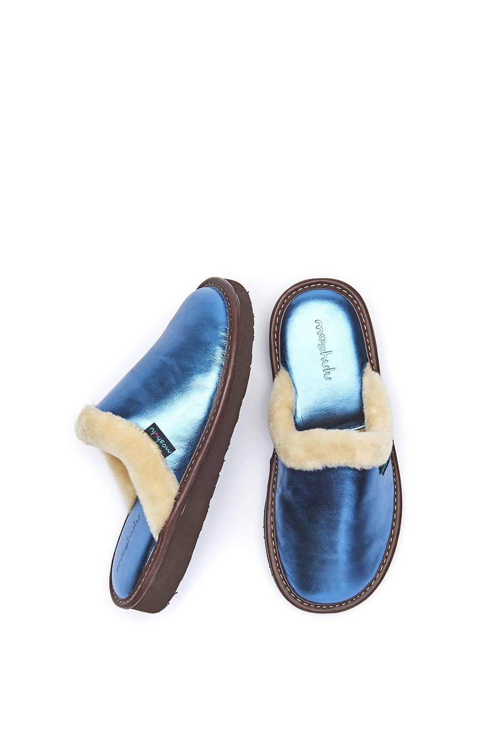 Moshulu Adele Metallic' Classic Leather Mule Slippers