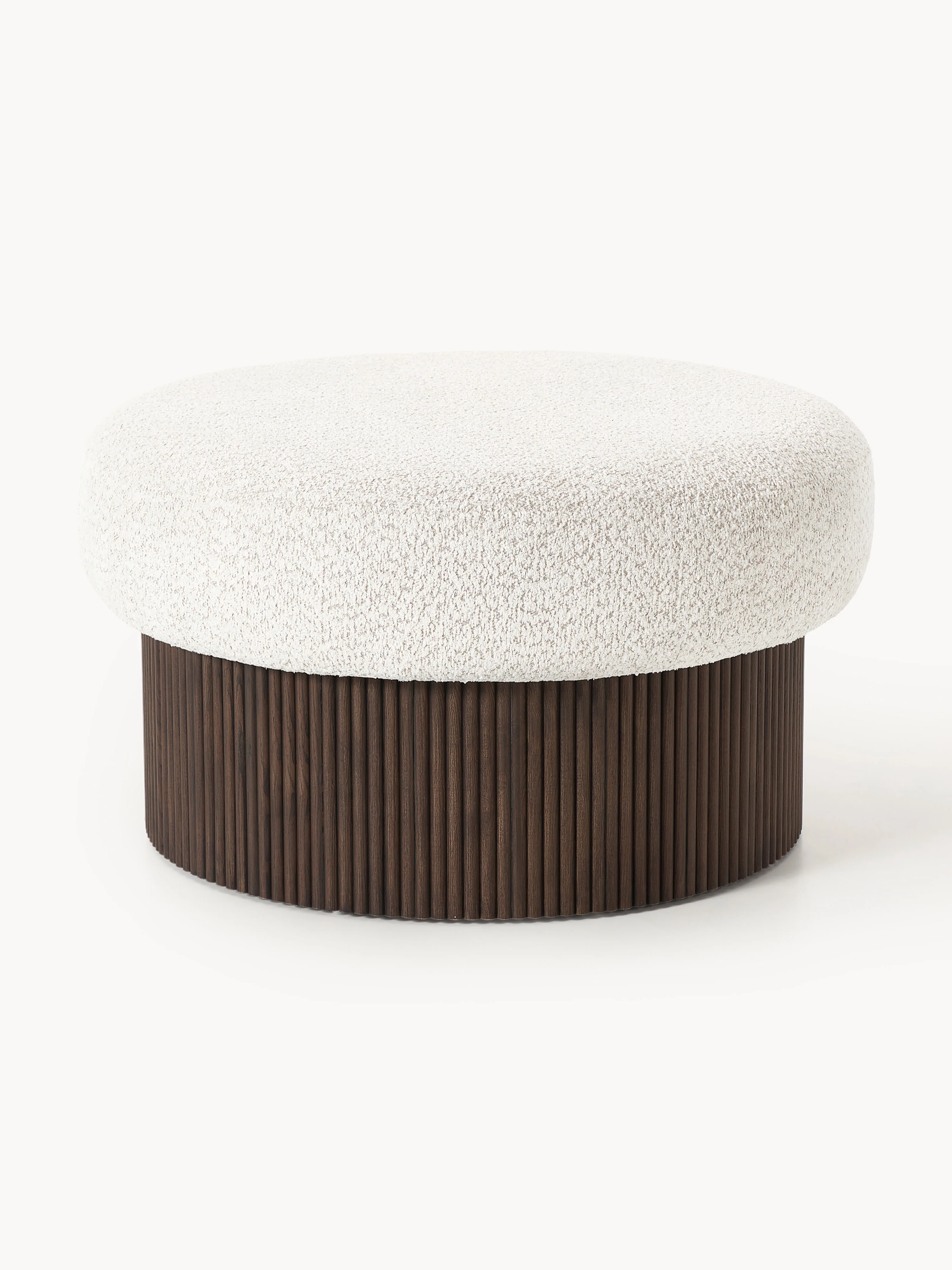 XL Polsterhocker Nala mit Stauraum aus Teddy-Bouclé