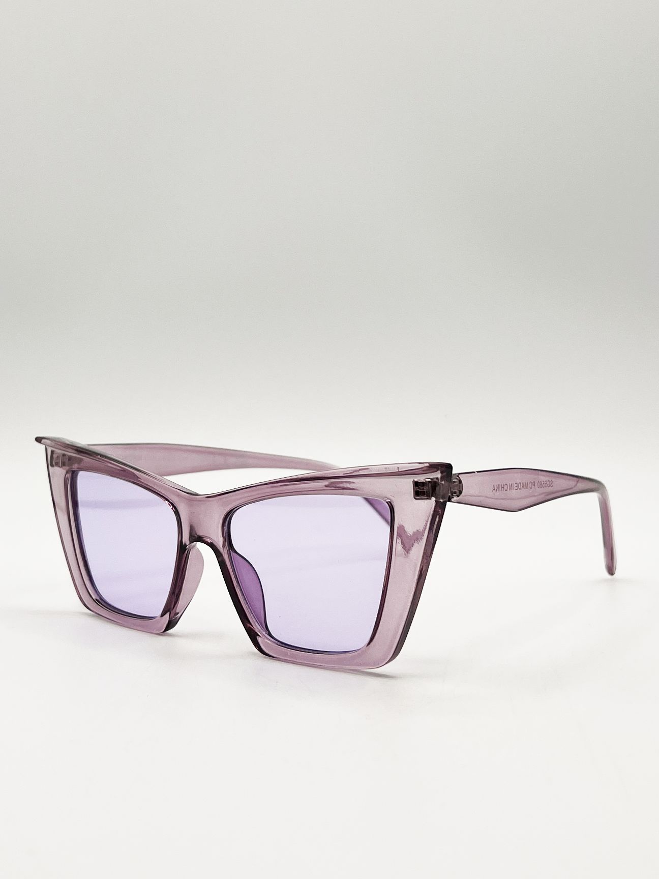 SVNX Purple Oversized Cateye Sunglasses