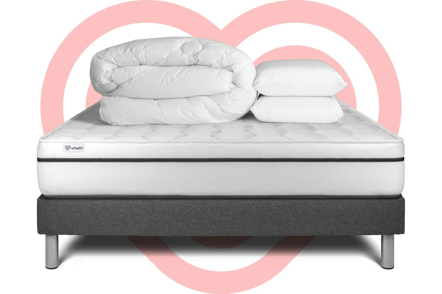 VITAL SPA - Pack Mousse  à mémoire de forme[ 180x200cm kit Gris