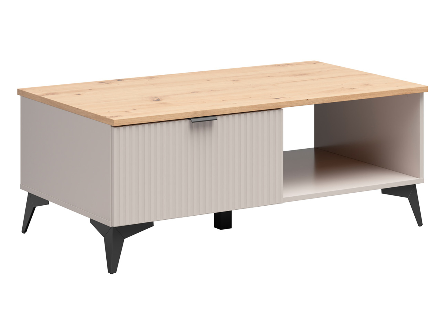 Ława Velton 110 cm z szufladą kaszmir/dąb artisan