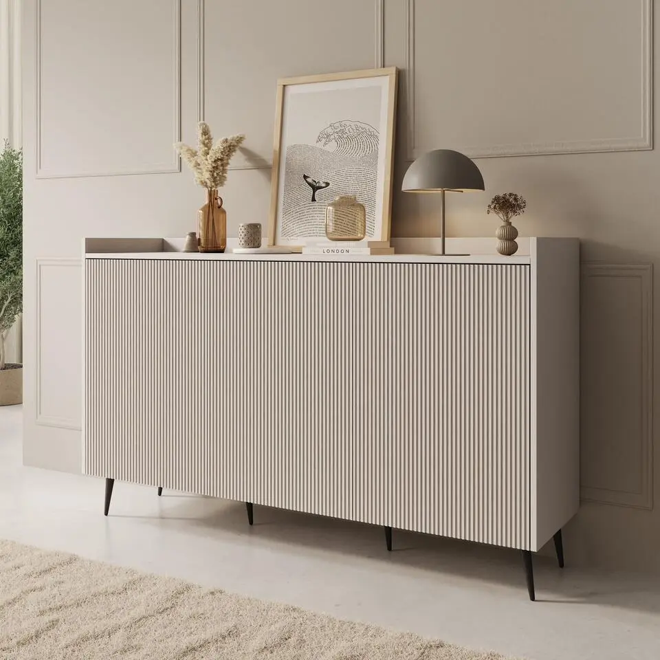 Meubella - Asty - Dressoir - Beige - 150x41x92 cm