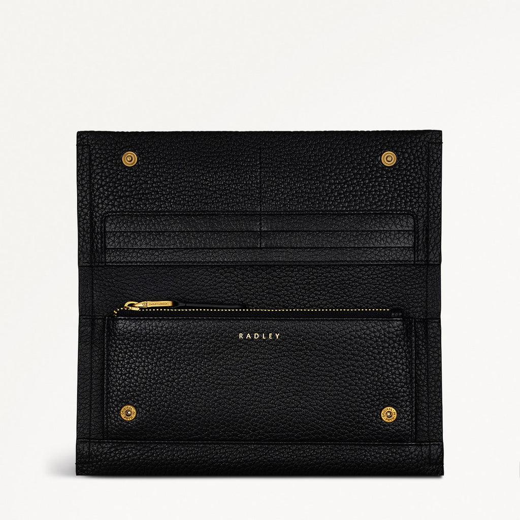 OAK STREET LARGE FLAPOVER PURSE BLACK
