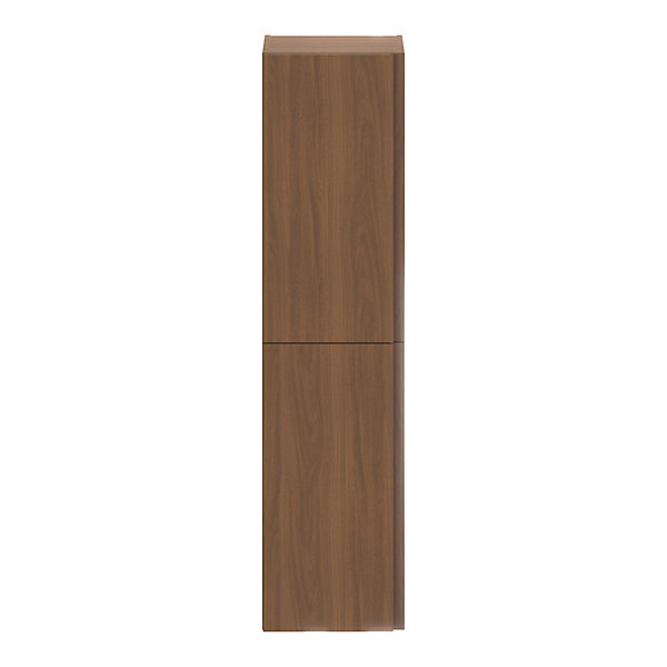 Colonne de salle de bains effet noyer 2 portes l.40 x H.160 x P.36 cm Levanna