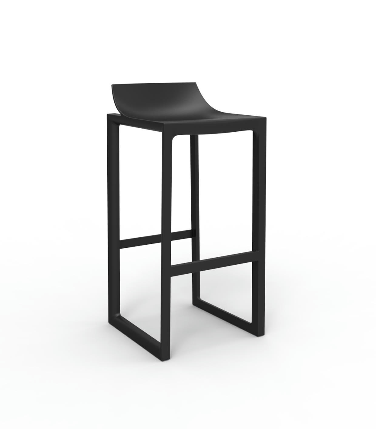 WALLSTREET - Tabouret de bar Wall Street Plastique noir 42x86x42 cm