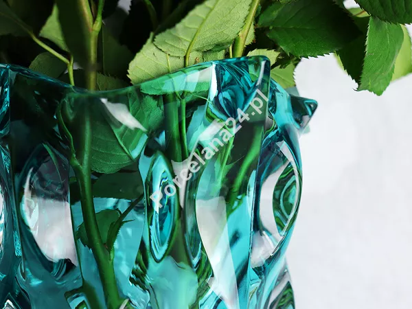 Wazon 40,5 cm na nodze Bohemia - SAMBA AQUAMARINE 4SB.SAMA.619334