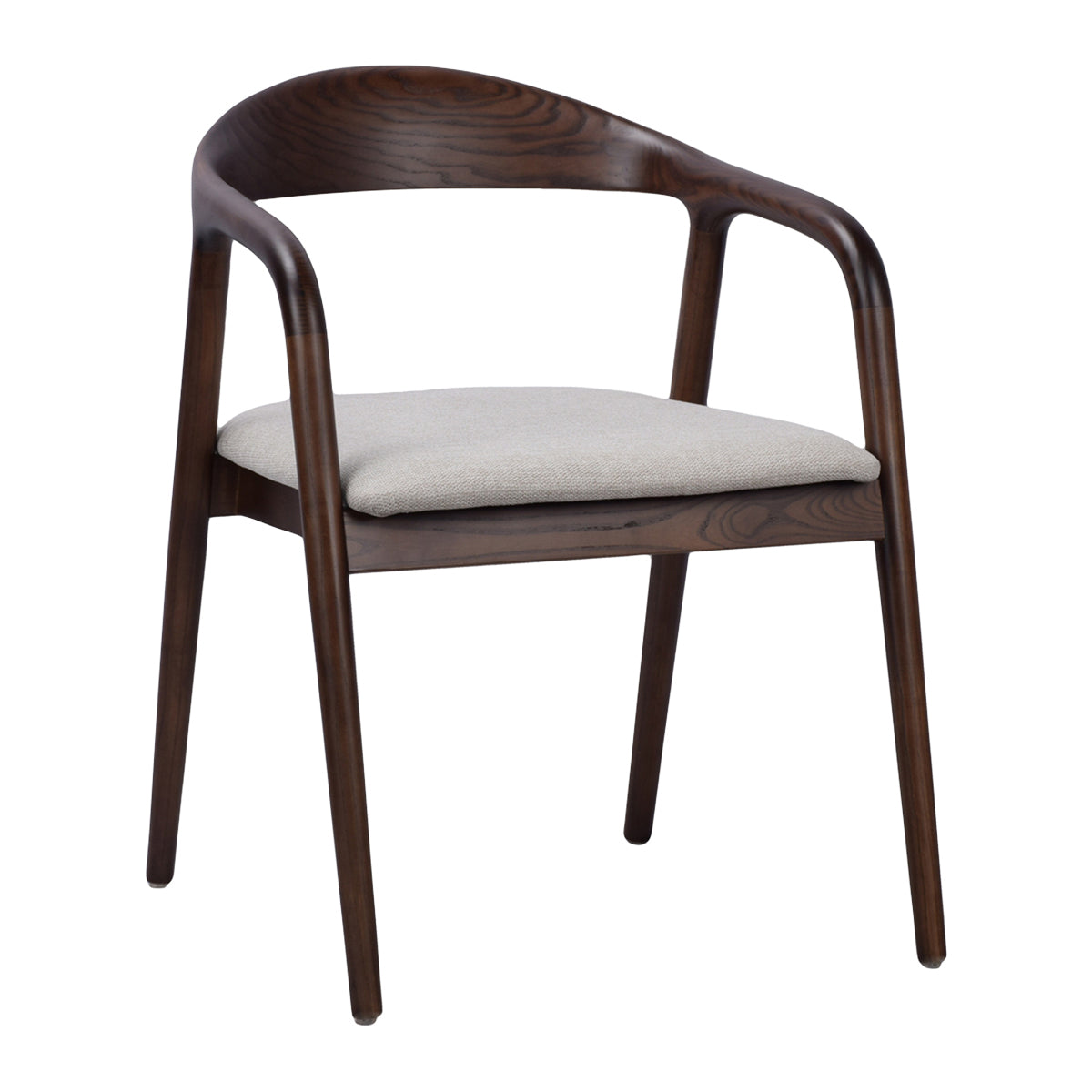 by fonQ Brune Eetkamerstoel - Walnoot - Greige