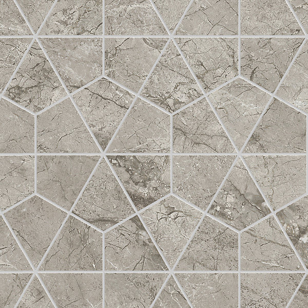 Mosaïque effet Marbre Gris Royal Hexa 46,6x40,3x0,9 cm Brillant Orsiano - Mur intérieur (vendu par carton de 0,75 m²) - RO'MA CARR