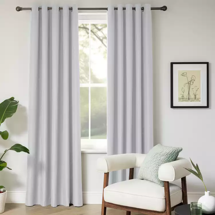 Habitat Blackout Eyelet Curtains - Dove Grey - 117x137cm