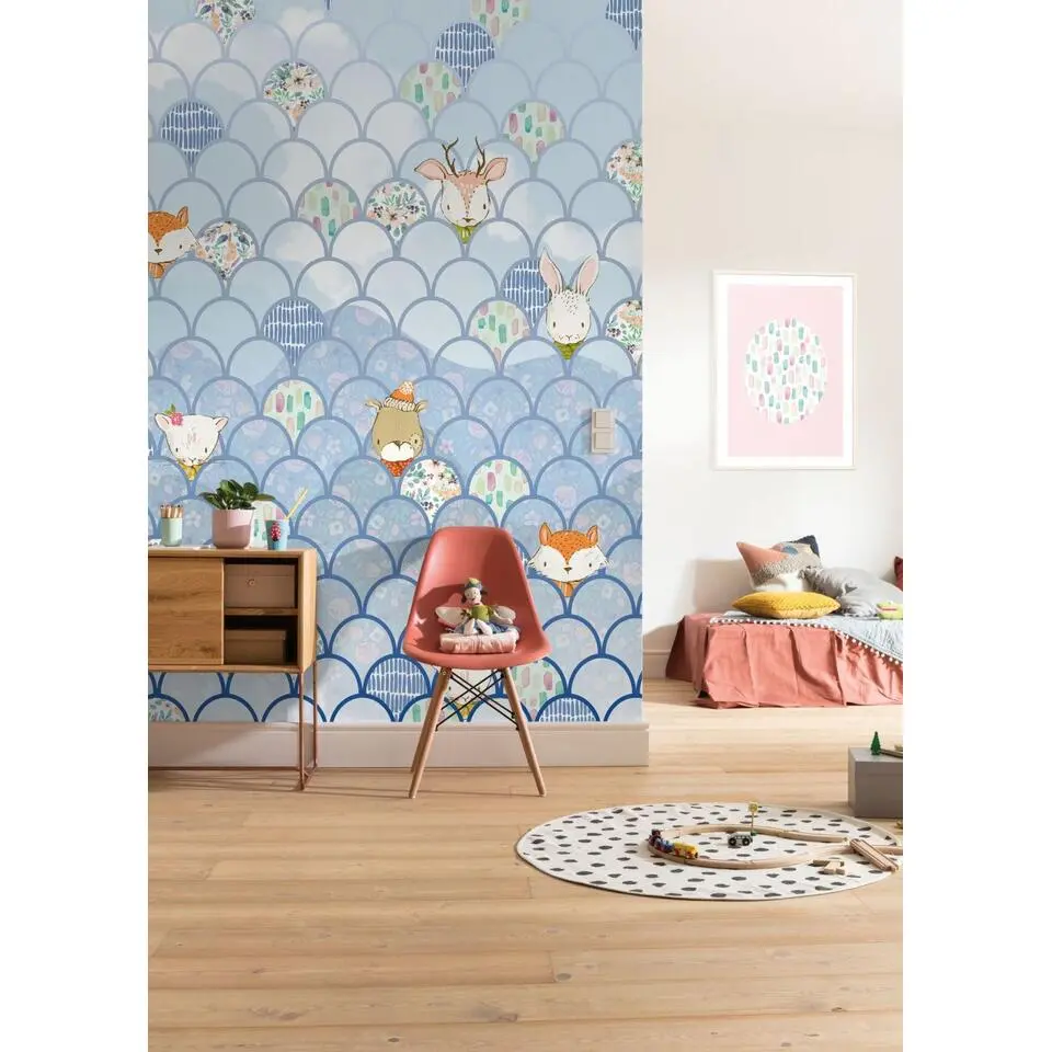 Sanders & Sanders fotobehang dieren blauw - 200 x 250 cm