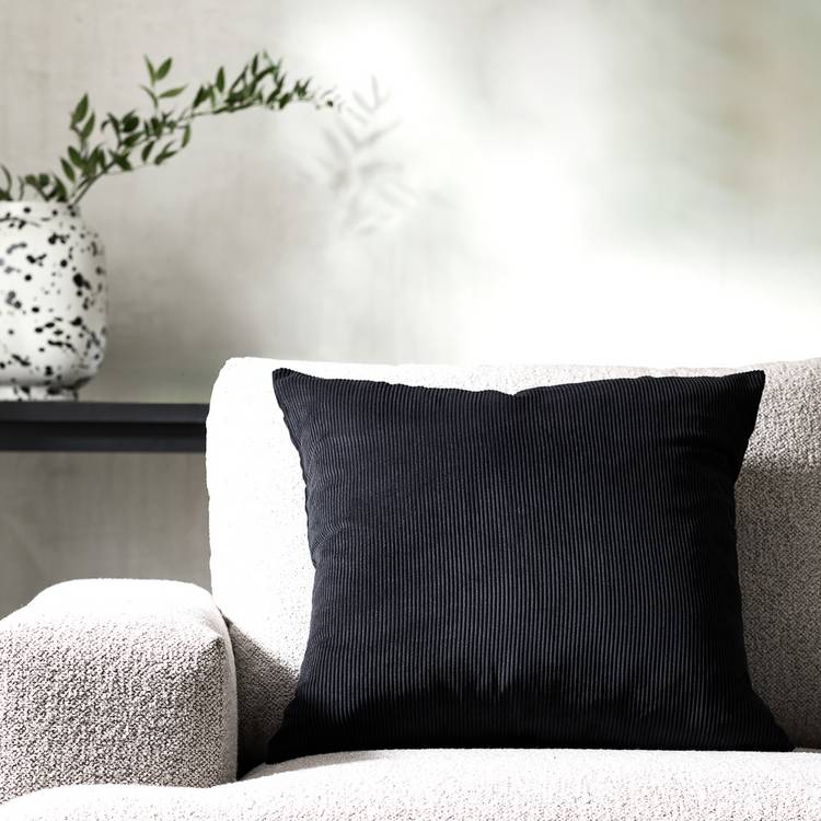 Habitat Cord Cushion Cover - Black - 50x50cm