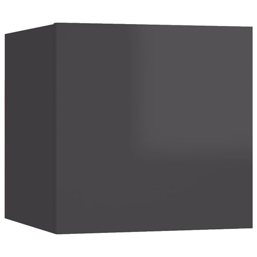 NNEVL Bedside Cabinets 2 pcs High Gloss Grey 30.5x30x30 cm Chipboard