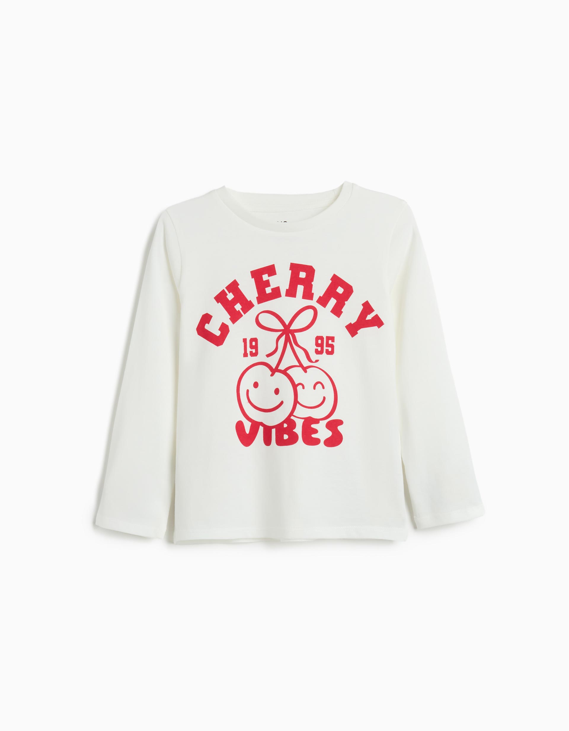 T-shirt Manga Comprida, Menina, Branco