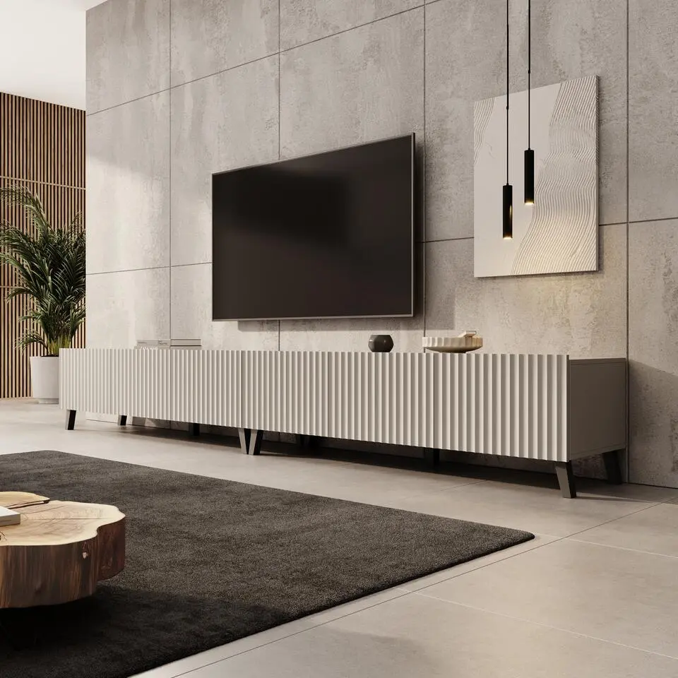 Meubella - TV-Meubel Pepinos 2 - Beige - 300 cm