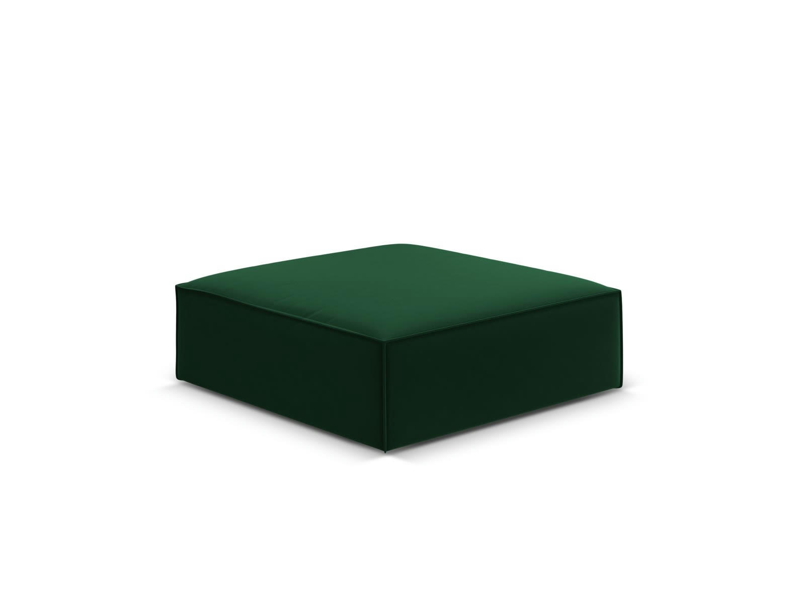 KAELLE - Pouf 1 place en tissu velours vert bouteille