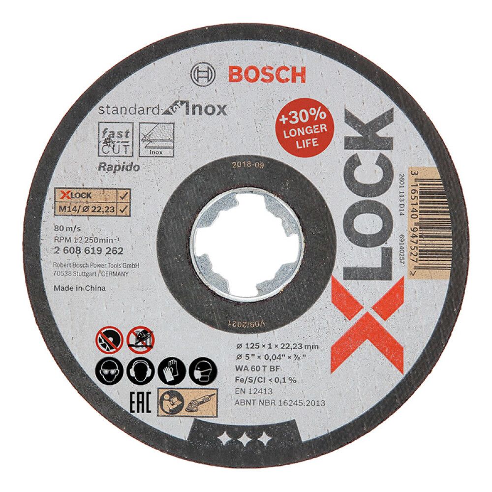 KAPPSKIVE BOSCH X-LOCK STDI 125X22,2X1,0M