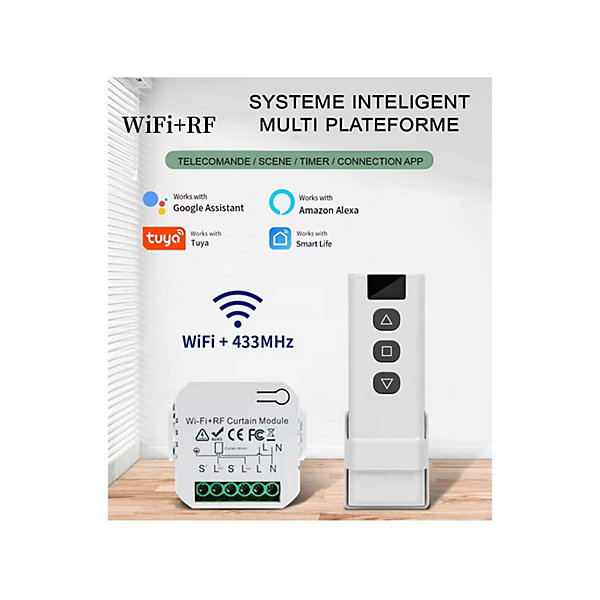 Commutateur SomLife de volet et rideauWifi Rf Tuya Smart Life Module pour volet roulant 433 mhz