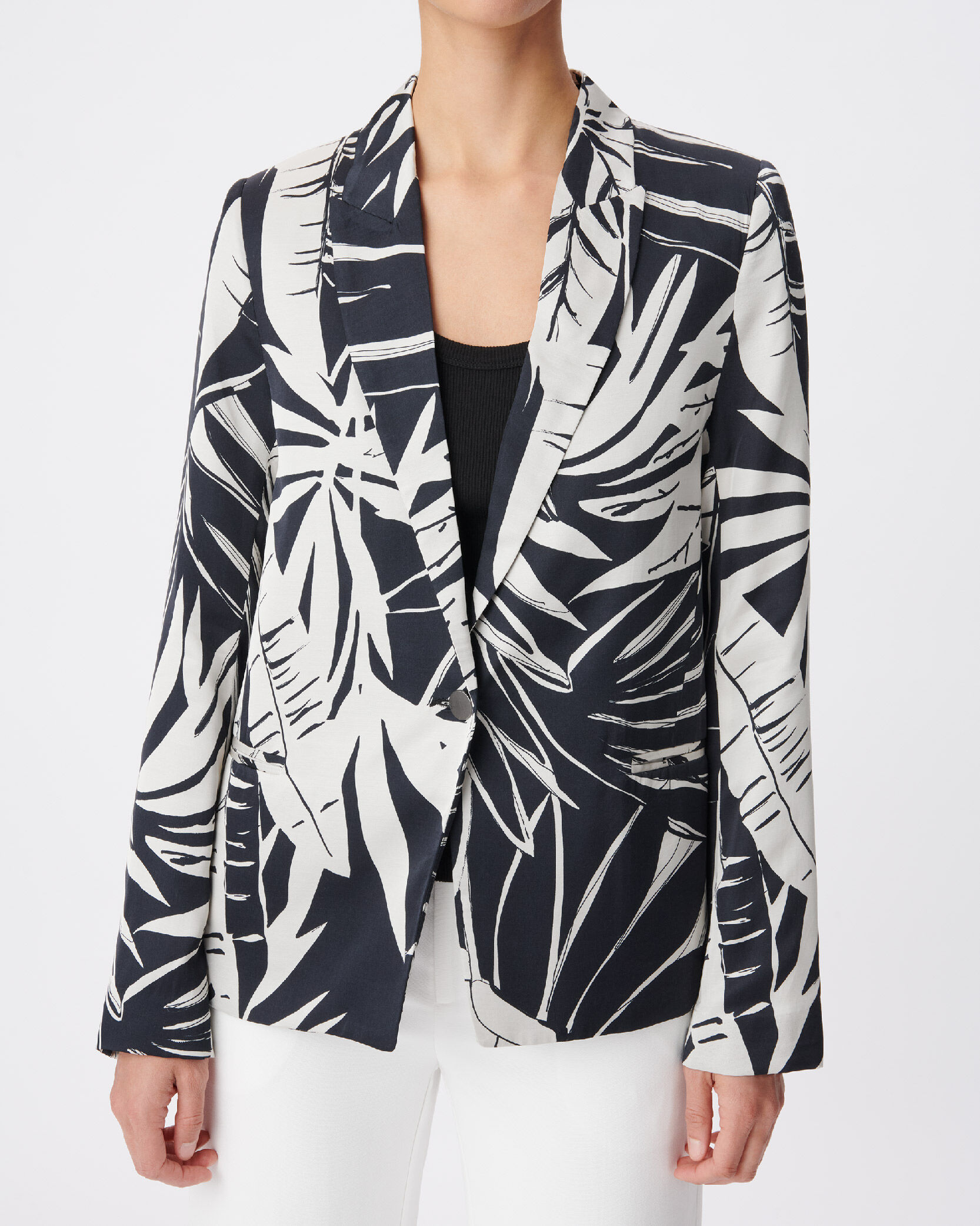 Veste de costume imprimé tropical Femme