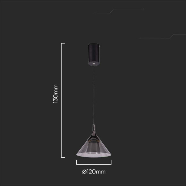 Lampa wisząca VT-7831 czarna LED 1x9W Neutralna biel 1000lm V-TAC