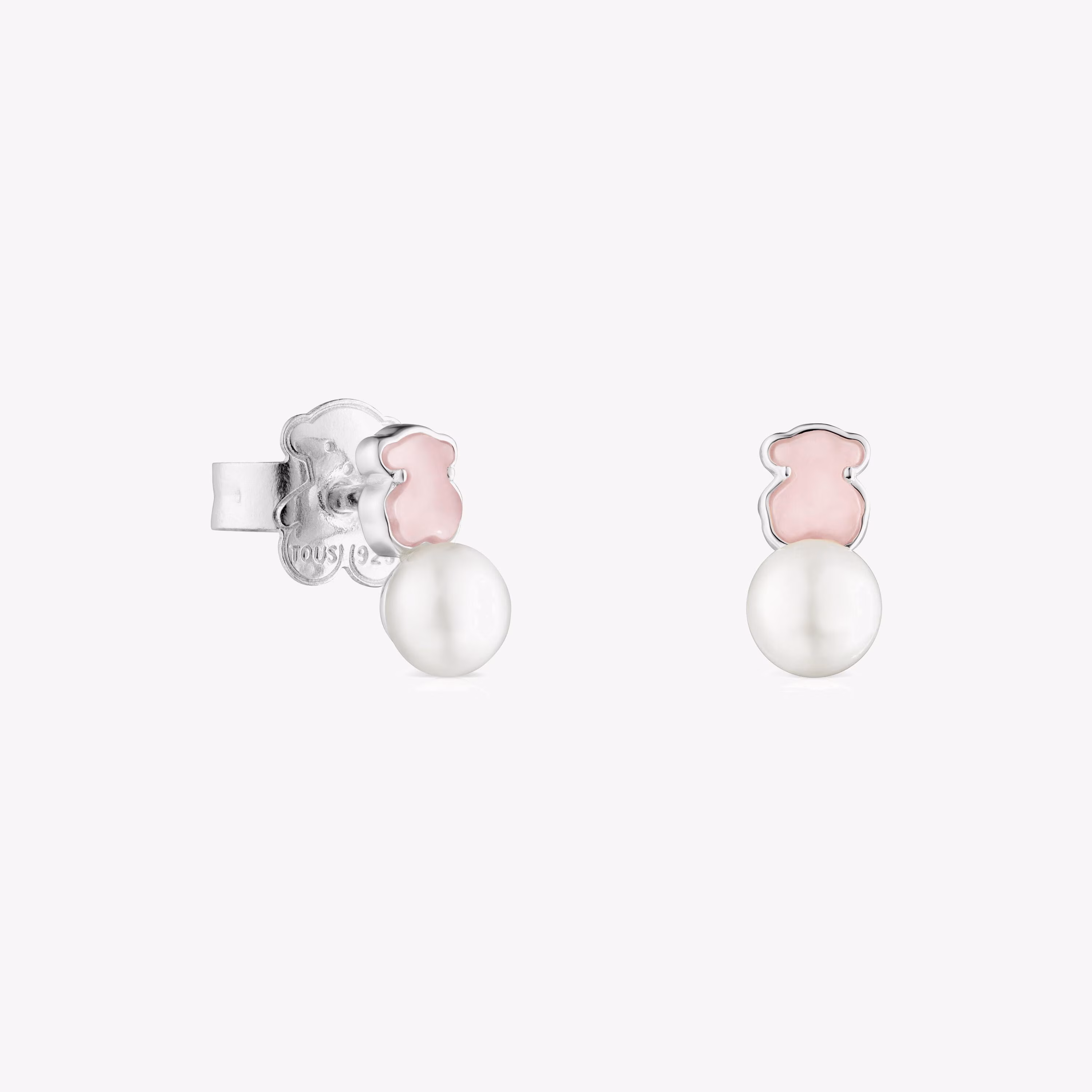 Pendientes de plata con cuarcita y perla Mini Color