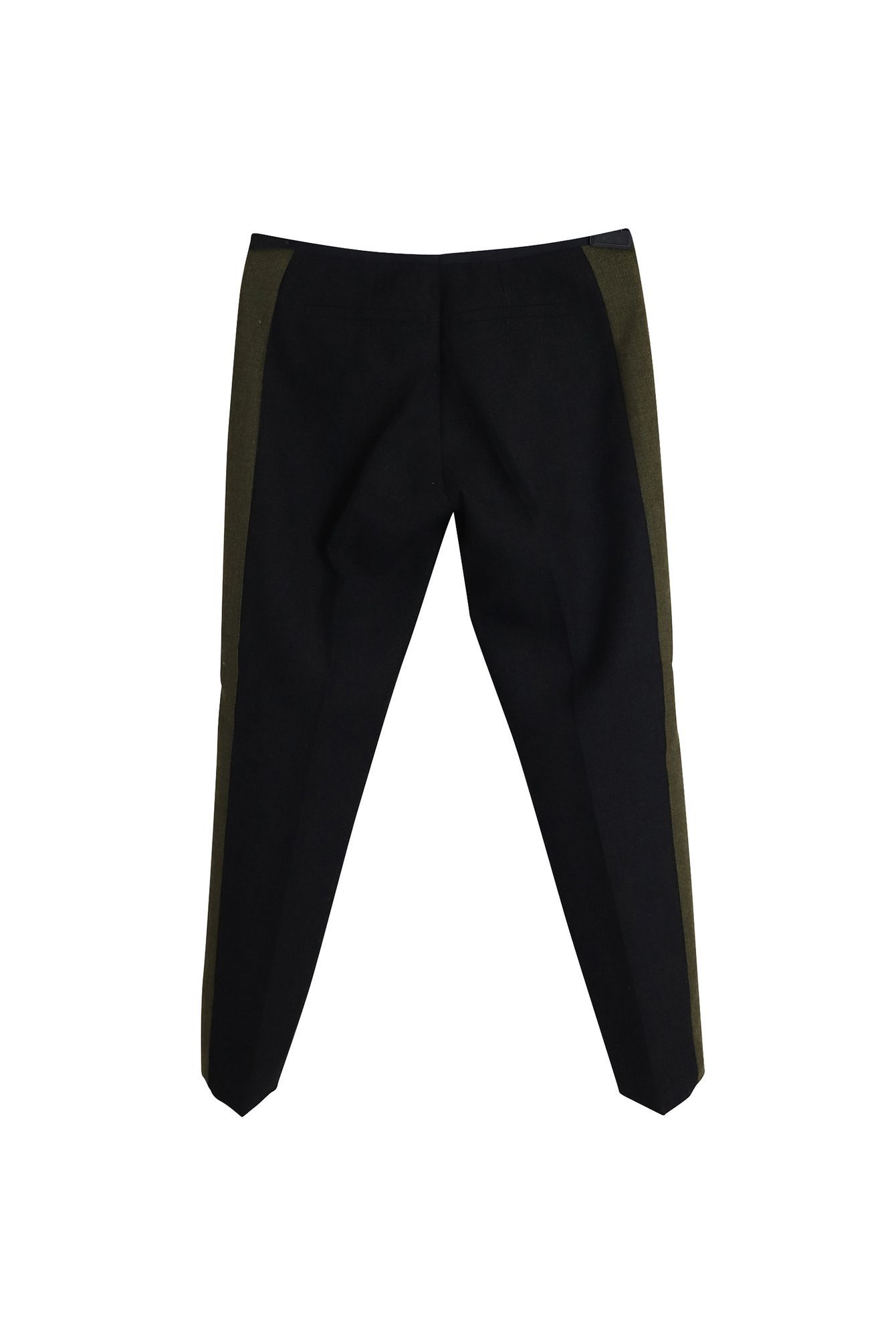 Celine Preloved Zipped Pocket Trousers in Black Wool