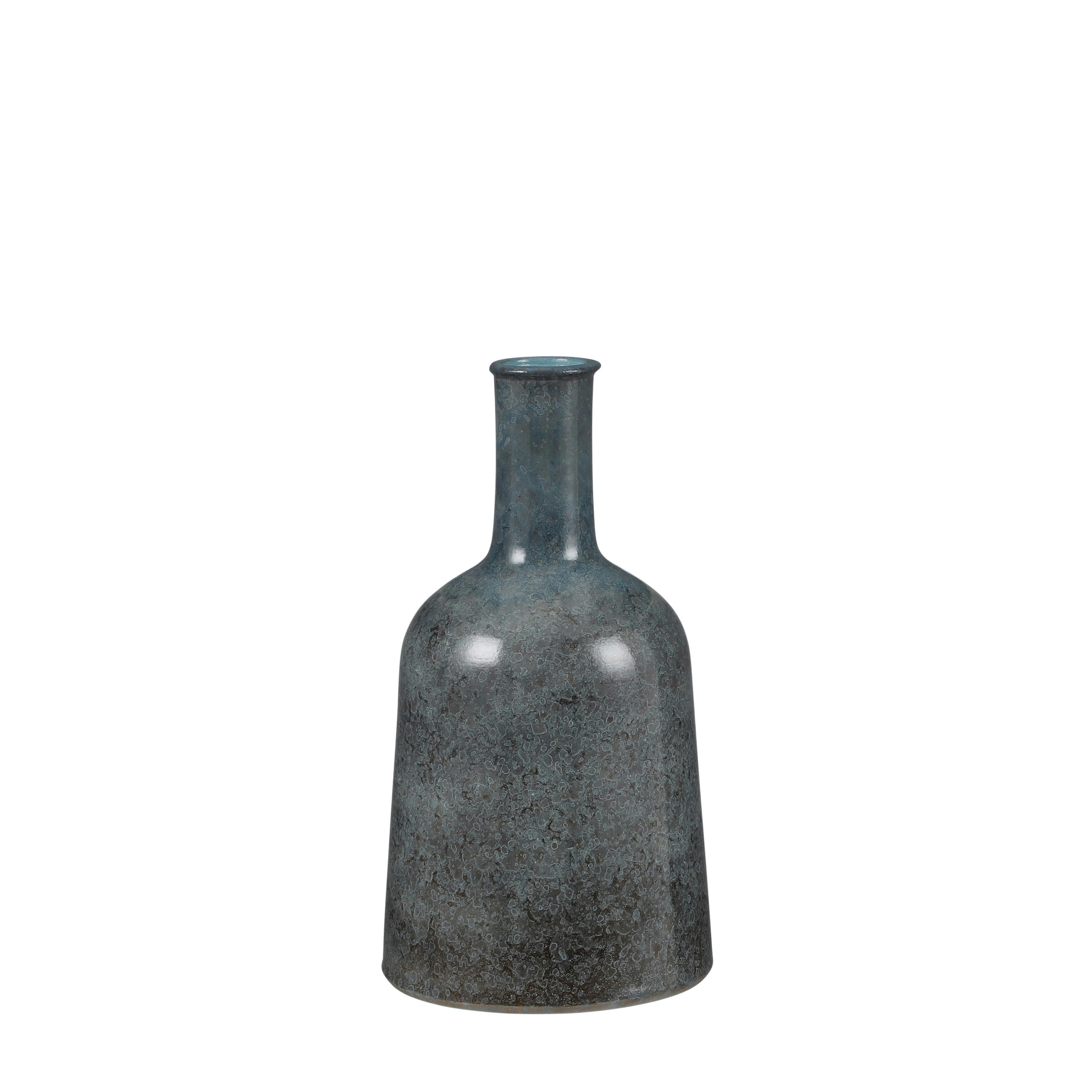 OLIVER - Vase en terre cuite bleu H35