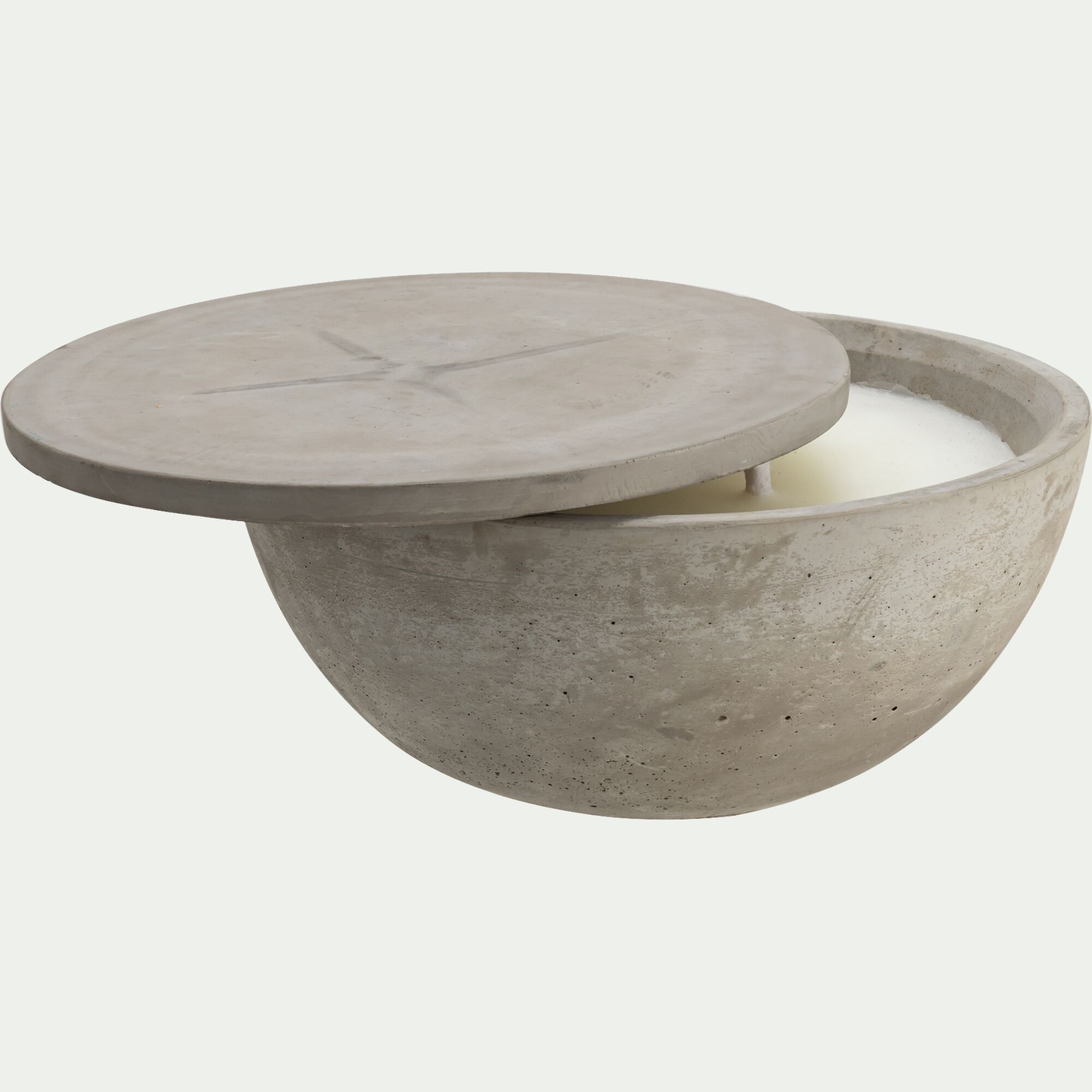 ISAE - Bougie d'extérieur ronde en ciment D27cm - gris