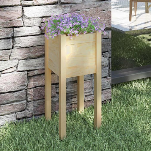 NNEVL Garden Planter 31x31x70 cm Solid Pinewood