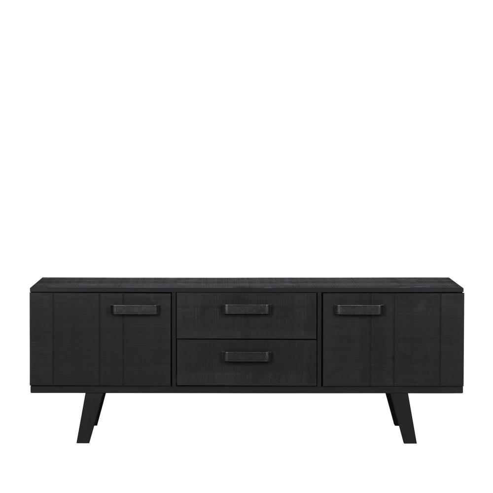 WATCH - Meuble TV en pin massif noir
