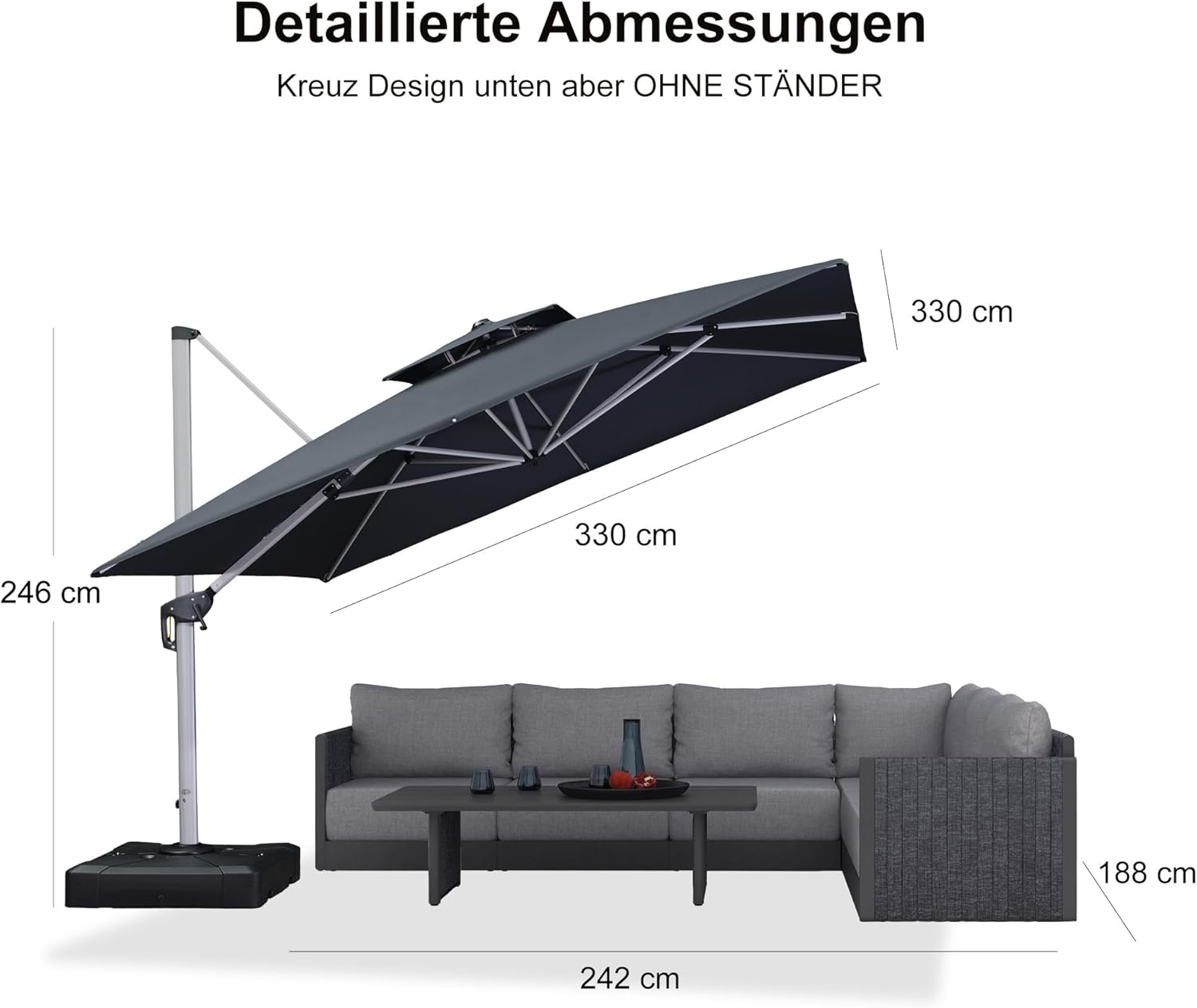PURPLE LEAF Rectangular Parasol