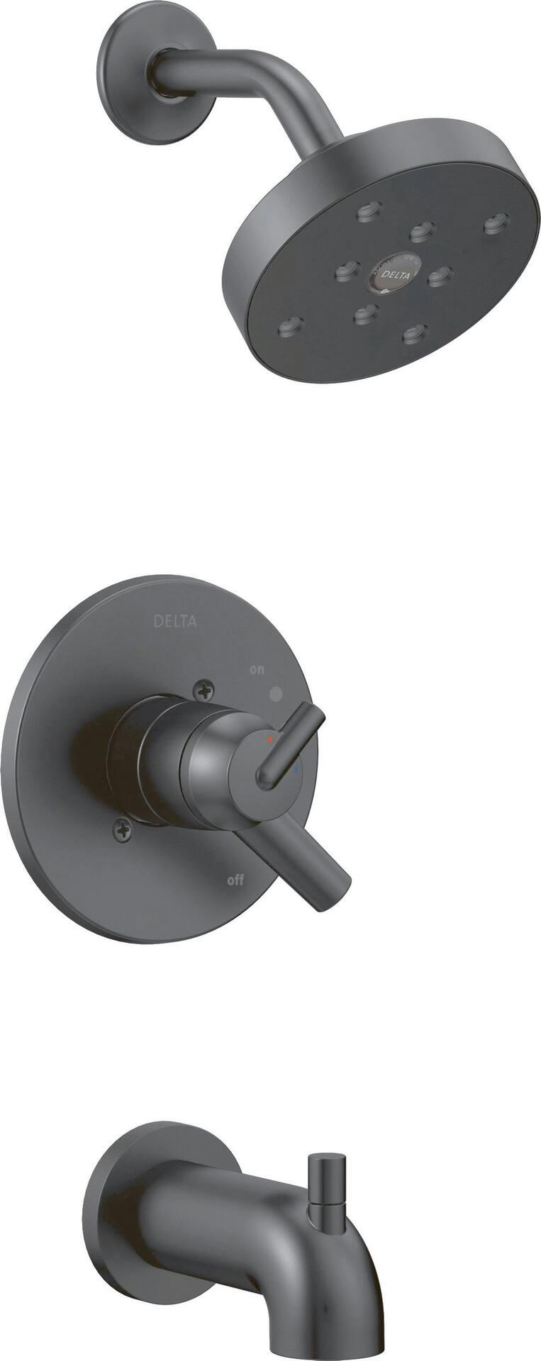 Delta Trinsic Monitor 17-S H2Okinetic Tub & Shower Trim, Matte Black
