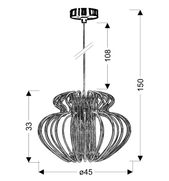 Lampa wisząca chromowana-niebieska IMPERIA 1xE27x60W Candellux