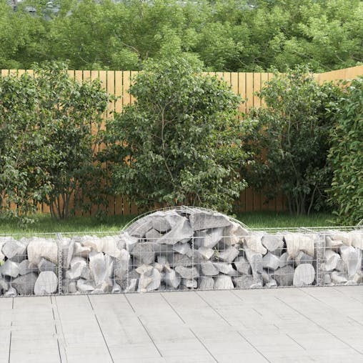 NNEVL Arched Gabion Baskets 5 pcs 200x50x40/60 cm Galvanised Iron