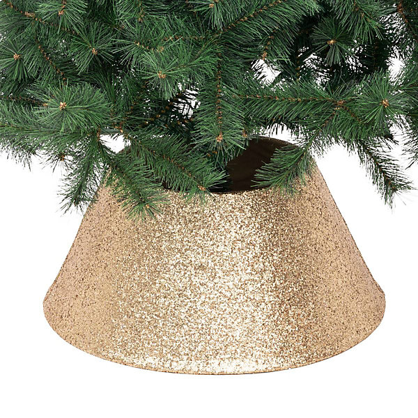 Cache pied de sapin pailleté D.56cm or - Atmosphera