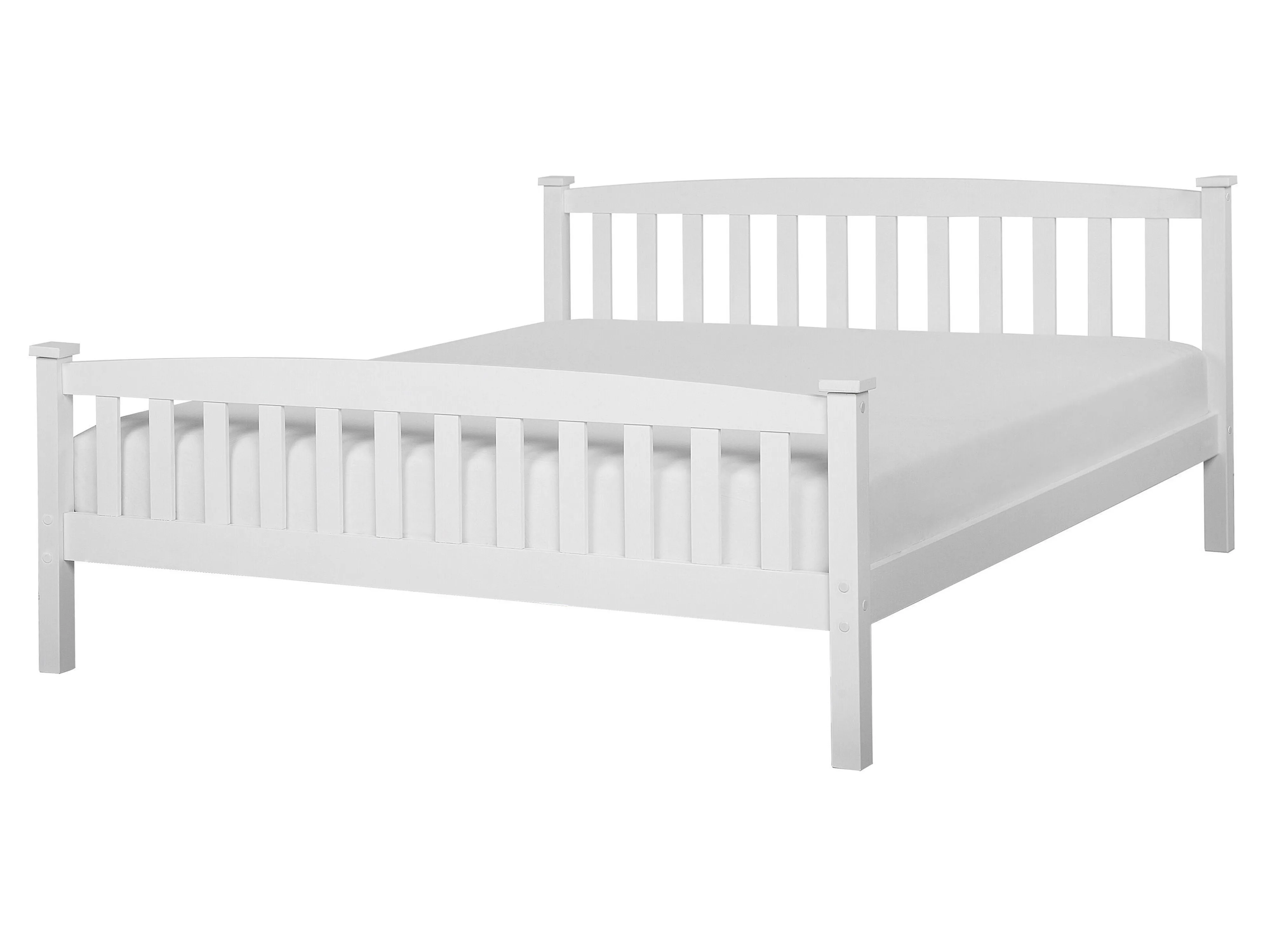 Bed Pine Wood GIVERNY 140 x 200 cm (EU Double) White