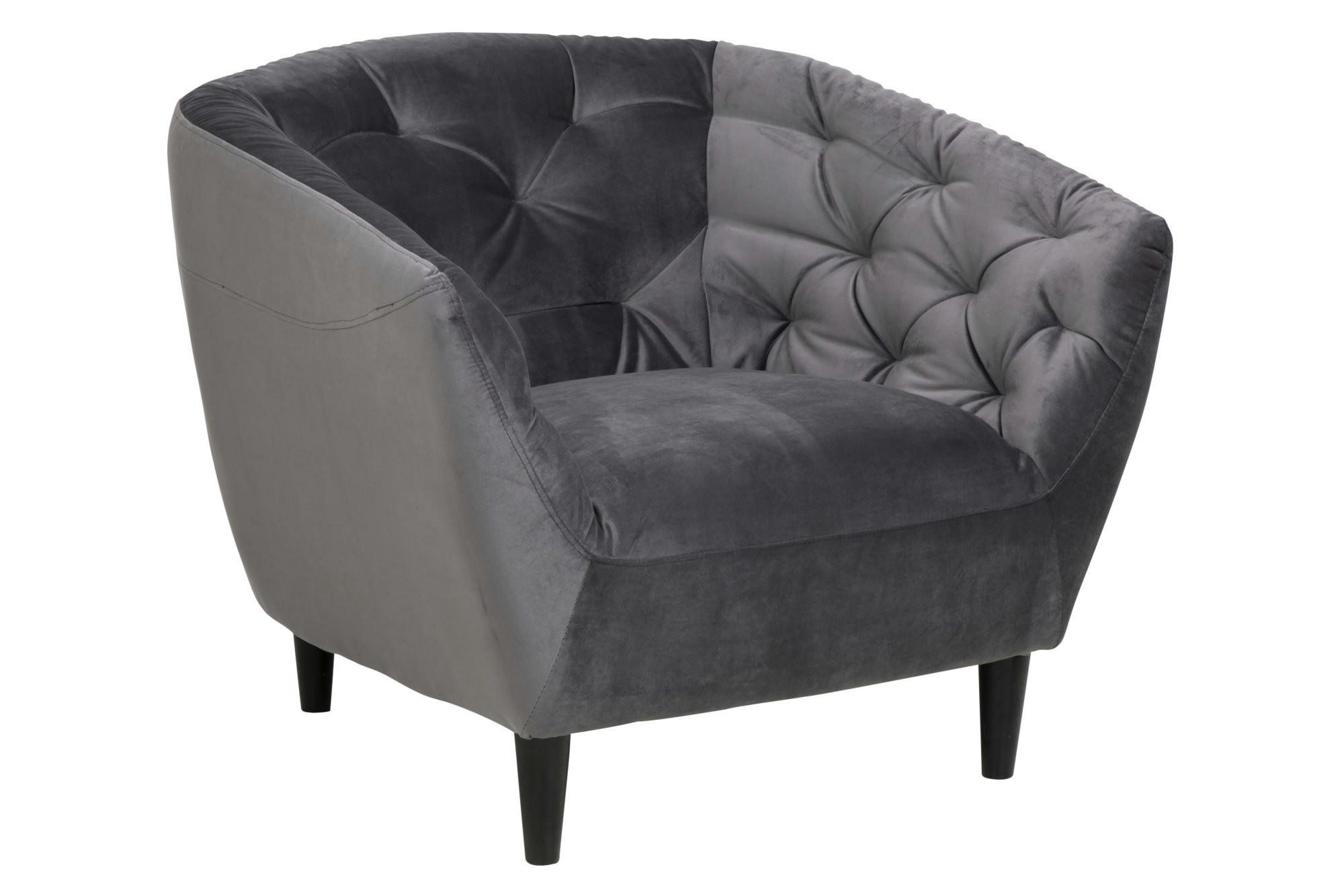 RIA - Fauteuil en velours capitonné