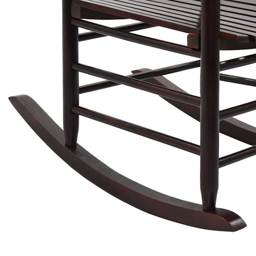 NNEVL Rocking Chair with Curved Seat Brown Poplar Wood
