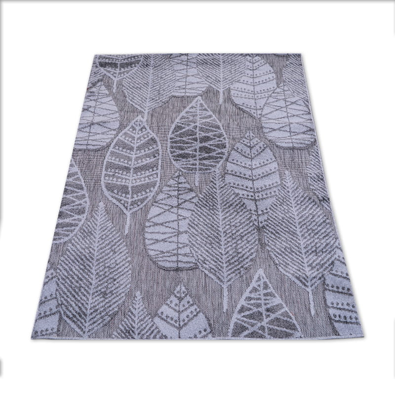 Dywan zewnętrzny Modena listki szare 120 cm x 170 cm