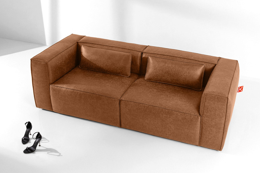 KONSIMO FEROX Sofa trzyosobowa do salonu w stylu loftowym/industrialnym