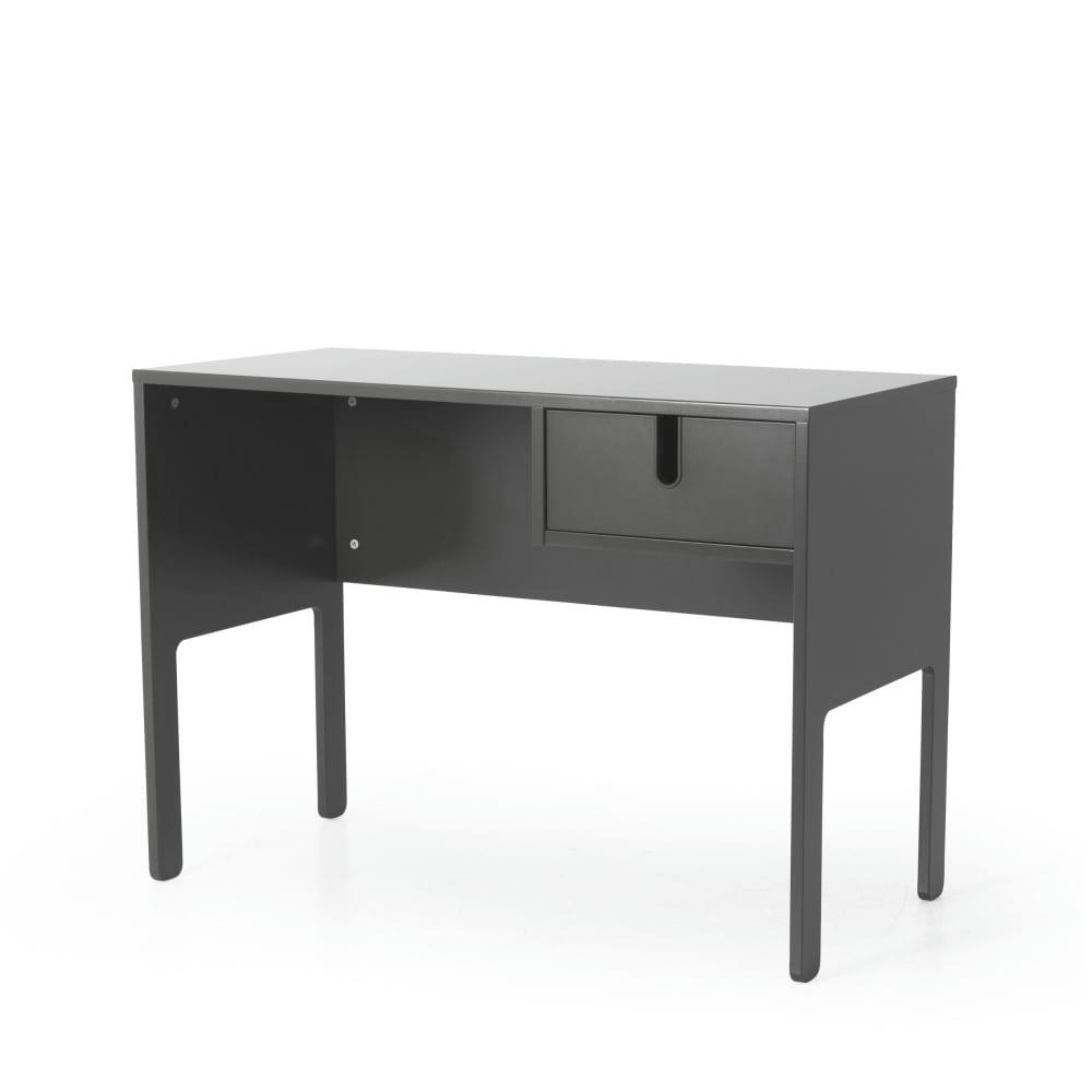 UNO - Bureau en bois 1 tiroir L105cm gris anthracite